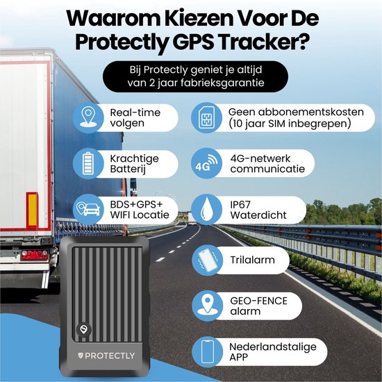 GPS Tracker Zonder Abonnement voor Auto's met Realtime Tracking en Ste