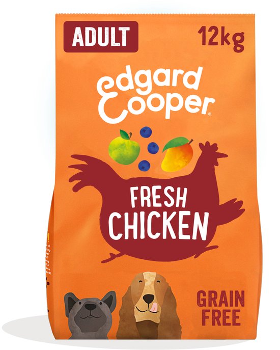 Edgard & Cooper Free-Run Chicken Adult Kip&Mango&Bessen - Hondenvoer - 12 kg
