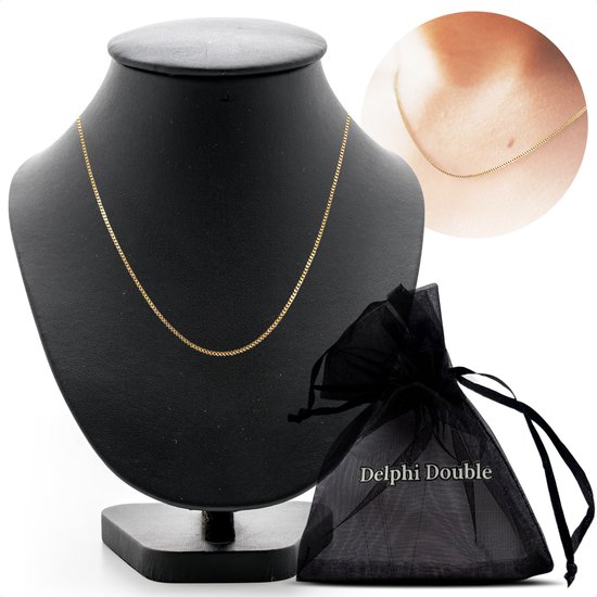 Delphidouble Plaqué Or 18 carats Doré Collier longueur Gourmet Unisexe - 50 cm