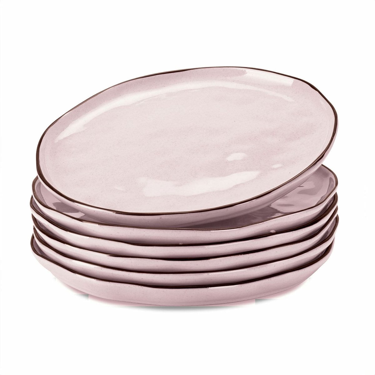 LOBERON Bord set van 6 Biarré roze