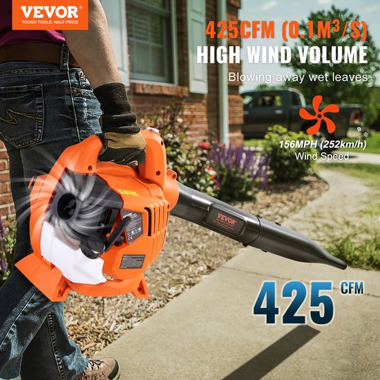 VEVOR Benzine Bladblazer 26 CC 2-takt Draagbare Bladblazer 425 CFM Luchtvolume van VEVOR — afbeelding 3