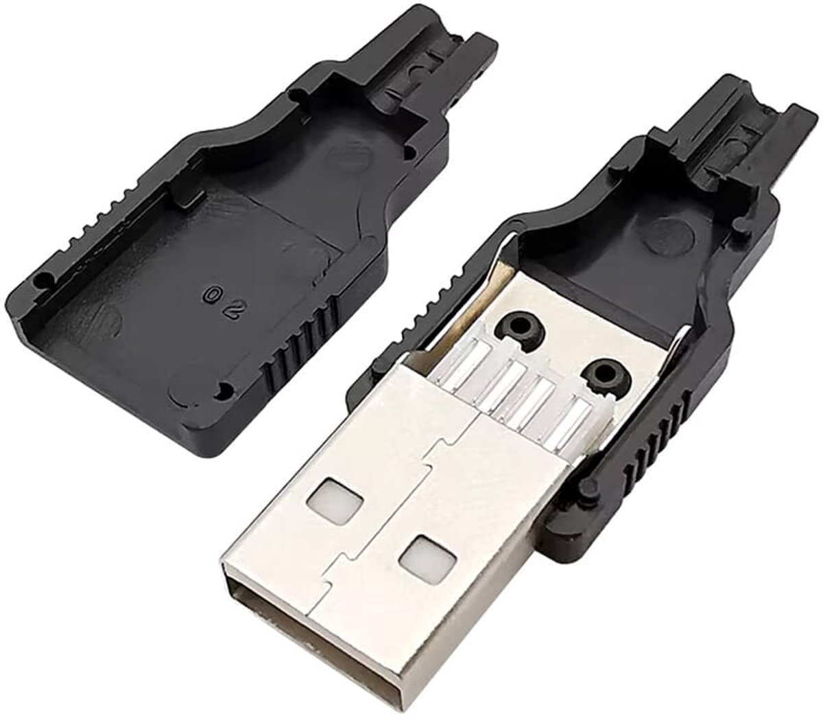 USB Connectror - USB A Male - Soldeerbaar - Zwart - 1 stuks