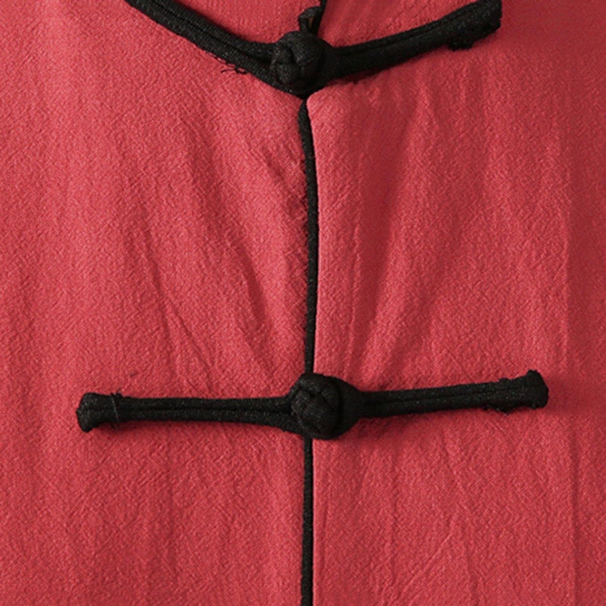 Senza Marchio HFCY Tai Chi praktijk unifor vechtkunst sets voor nen en Chinese Kung Fu-kleding Zen meditatie uniform rood-XXL