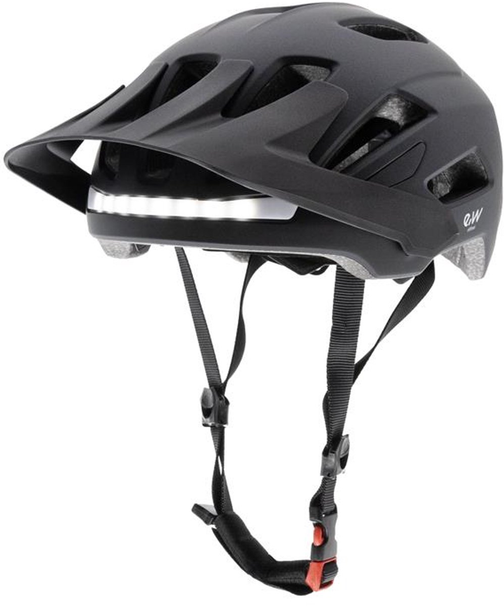 Ewheel Fietshelm / Helm met LED-Licht - Zwart M (Medium)
