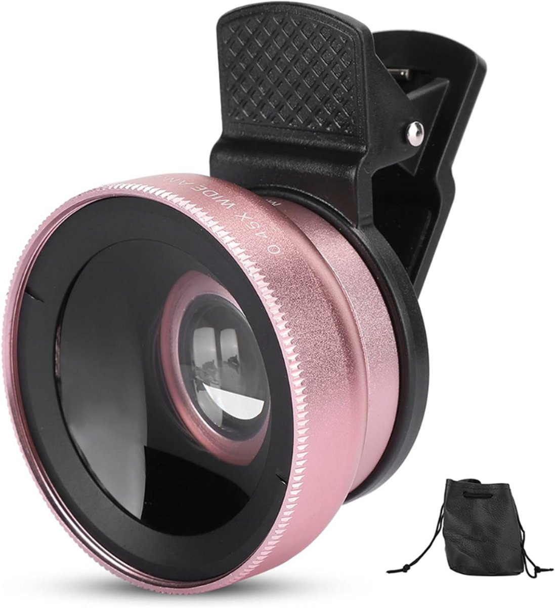 Supergroothoek- en macrolens voor mobiele telefoons - 2-in-1 lens met 045x zoom