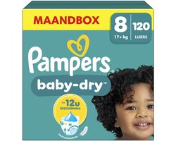 Pampers Baby-Dry - Maat 8 (17kg+) - 120 Luiers - Maandbox