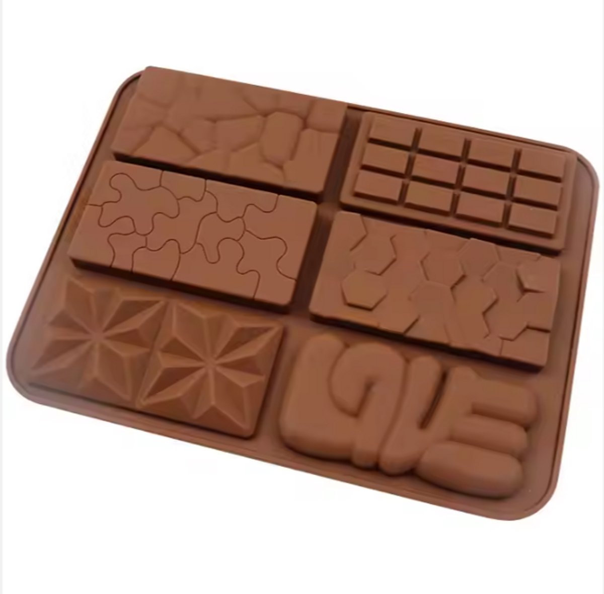 Chocolade Vorm Repen - 6 Verschillende Reep Siliconen Bakvorm - 20 x 15 - 100% Platinum Siliconen – Chocolade mallen siliconen