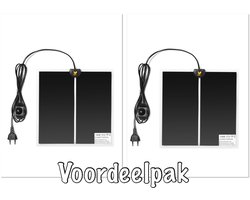 Voordeelpak (2) warmtematten 28 x 28 cm - Extra voordelig- 2 stuks warmtematten - 14 Watt - met regelaar - voor kuikens - kwartels - vogels - reptielen - amfibieën