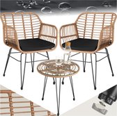 Bol.com tectake® Tuinset Molfetta - Outdoor Wicker Zitgroep - Meubel voor 2 Personen - 3-delige Bistroset - Balkonmeubel - Tuinm... aanbieding