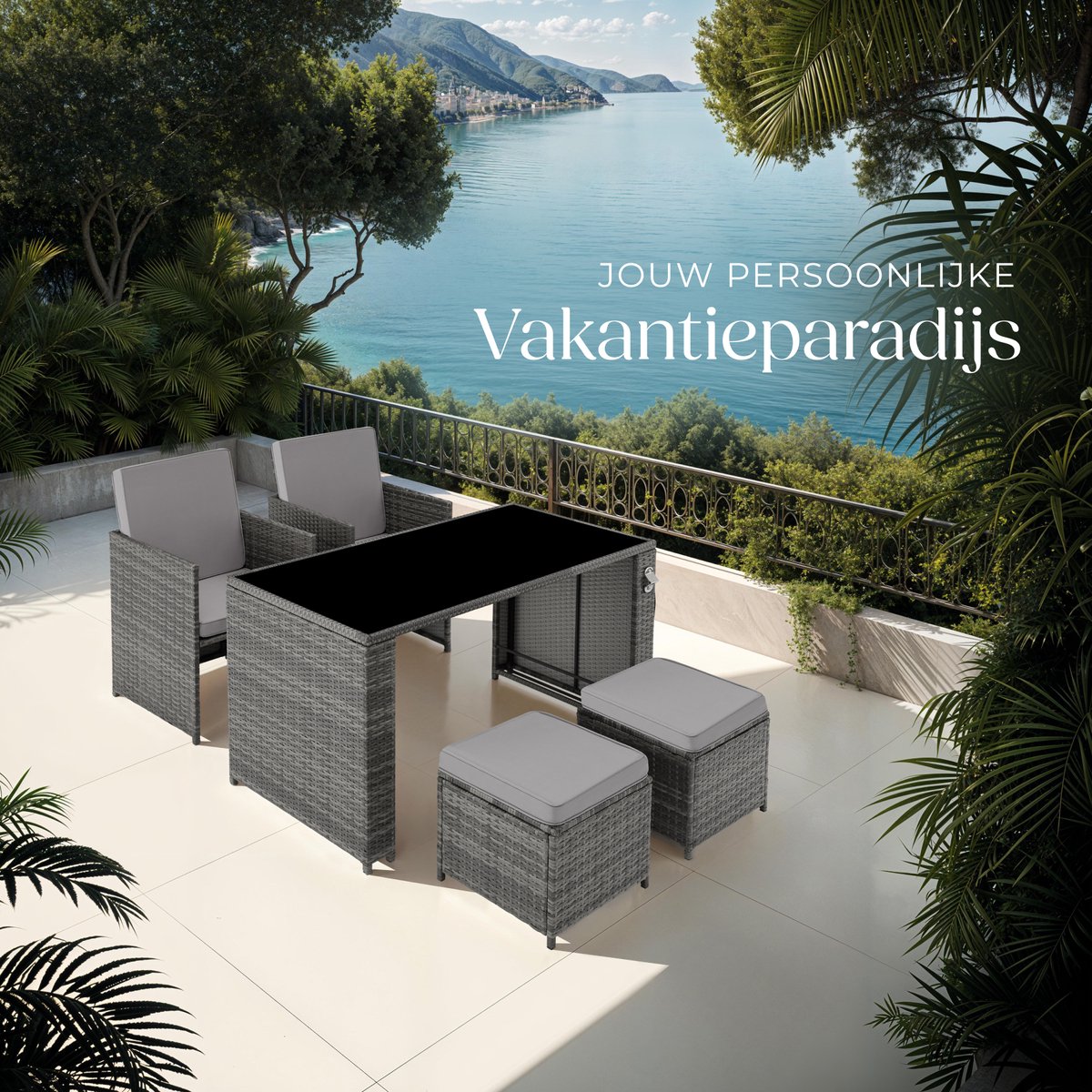tectake tectake Wicker Loungeset - afbeelding 2