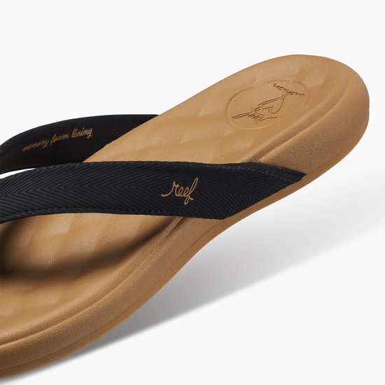 Slippers Reef CUSHION HARMONY BLACK /TAN pour femme - noir/tan