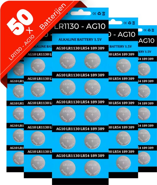 Lot économique de piles Knoopcel Maxenza AG10 - 50 pièces