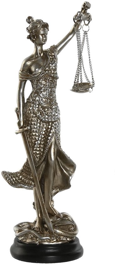 Dame Justice - Statue - Polyrésine - 8,5x7,5x25cm - Argent