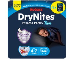 Huggies DryNites luierbroekjes - jongens - 4 tot 7 jaar (17 - 30 kg) - 64 nachtbroekjes - extra voordeel Huggies DryNites luierbroekjes - jongens - 4 tot 7 jaar (17 - 30 kg) - 64 nachtbroekjes - extra voordeel