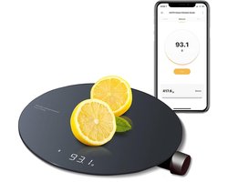 HOTO Smart Kitchen Scale – Slimme keukenweegschaal – Digitale voedselweegschaal met een nauwkeurigheid van 0,1 g – Capaciteit van 3 kg – Bluetooth-app – LED-display – Meerdere eenheden (g/ml/oz/lb)