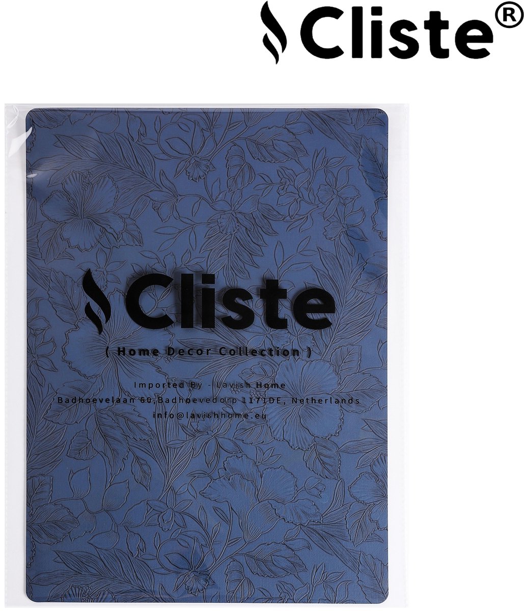 Cliste Luxe Lederlook Placemats 45x30 cm - Set van 6 - Blauw met Prachtige Bladerenprint - Placemats - Stijlvol, Duurzaam - Antislip Placemat van Kunstleer — cadeau in Wonen & Interieur - foto 6