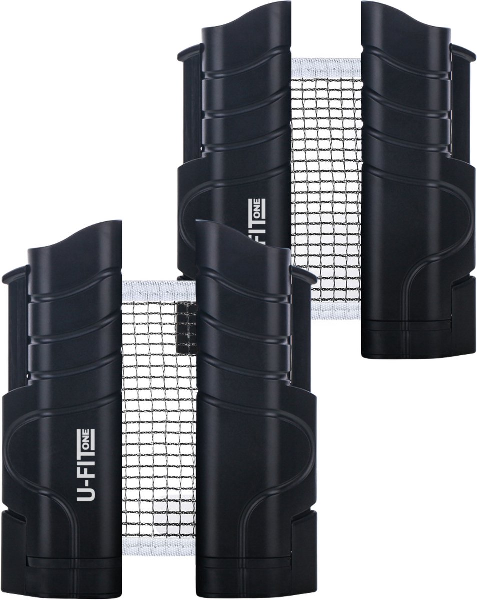 U Fit One Uitrekbaar Tafeltennis Net - 175 CM - Uitschuifbaar Tafeltennisnet - Ping Pong - Voor Binnen en Buiten Tafels - 2 Stuks