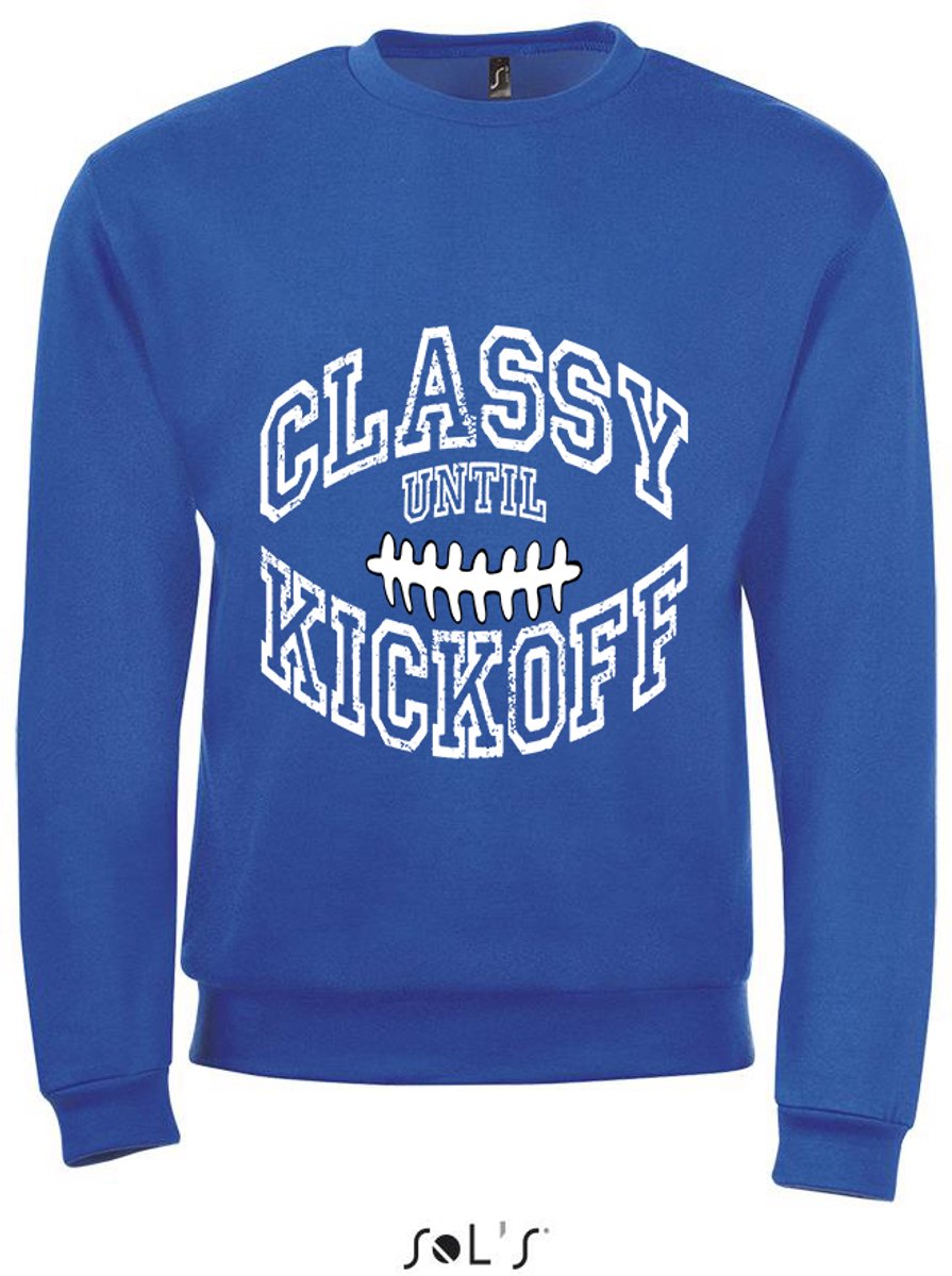 Sweatshirt 2-161 Classy until Kickoff - Blauw, M