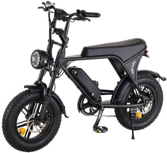 OUXI C80 Mini Fatbike - elektrische fiets 250W - compact - zwart