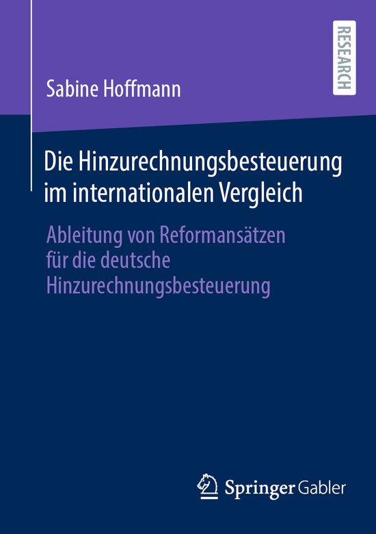 Die Hinzurechnungsbesteuerung im internationalen Vergleich - cover