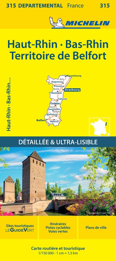 Michelin 315 Wegenkaart Bas-Rhin,Haut-Rhin,Territoire de Bel ... - cover