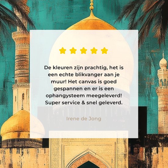 Peinture sur toile 120x80 cm - Décoration murale Mosquée - Or - Arabe - Islamique - Décoration murale salon - Décoration chambre - Accessoires chambre - Peintures sur toile