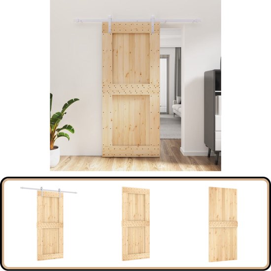 CO-Z 244 cm Set voor schuifdeur van schuur, set met hardwaremateriaal voor houten deuren, set hardwaremateriaal van koolstofstaal voor schuurdeur, 100 kg, schuifrail voor schuurdeur tot 120 cm breed