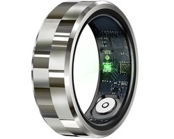 WizBay Premium Select® Smart Ring Zilver - Hartslag, Slaap, Bloeddruk, Zuurstof - Multi Sport Modi - Oplaadcase - Maat 8