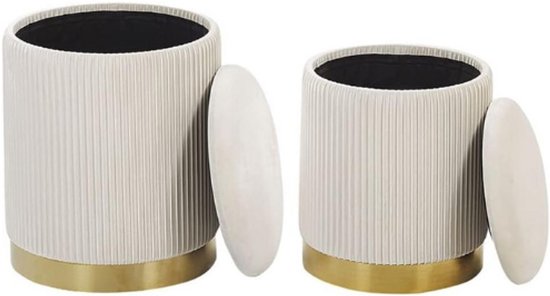 AllE quip Set van 2 krukken met opbergruimte, fluweel, zitkruk, rond, make- uptafel, kruk, opbergkruk voor woonkamer, slaapkamer, kinderkamer, badkamer, 2 maten, grijs AllE quip Set van 2 krukken met opbergruimte, fluweel, zitkruk, rond, make- uptafel, kruk, opbergkruk voor woonkamer, slaapkamer, kinderkamer, badkamer, 2 maten, grijs