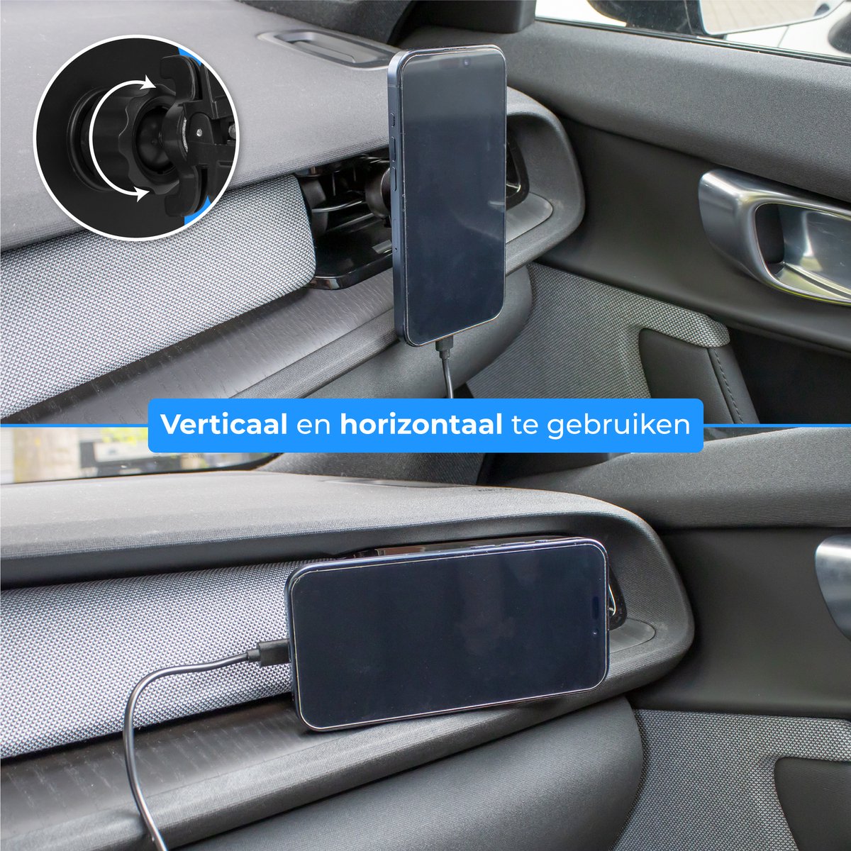 Nuvance Telefoonhouders Auto - Geschikt voor MagSafe - Telefoonhouder inclusief USB-C kabel - Draadloze Oplader - Gsm Houder Auto – foto 5