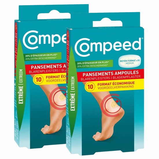 Pansements Blister Compeed, pack économique extrême - 2 x 10 pièces