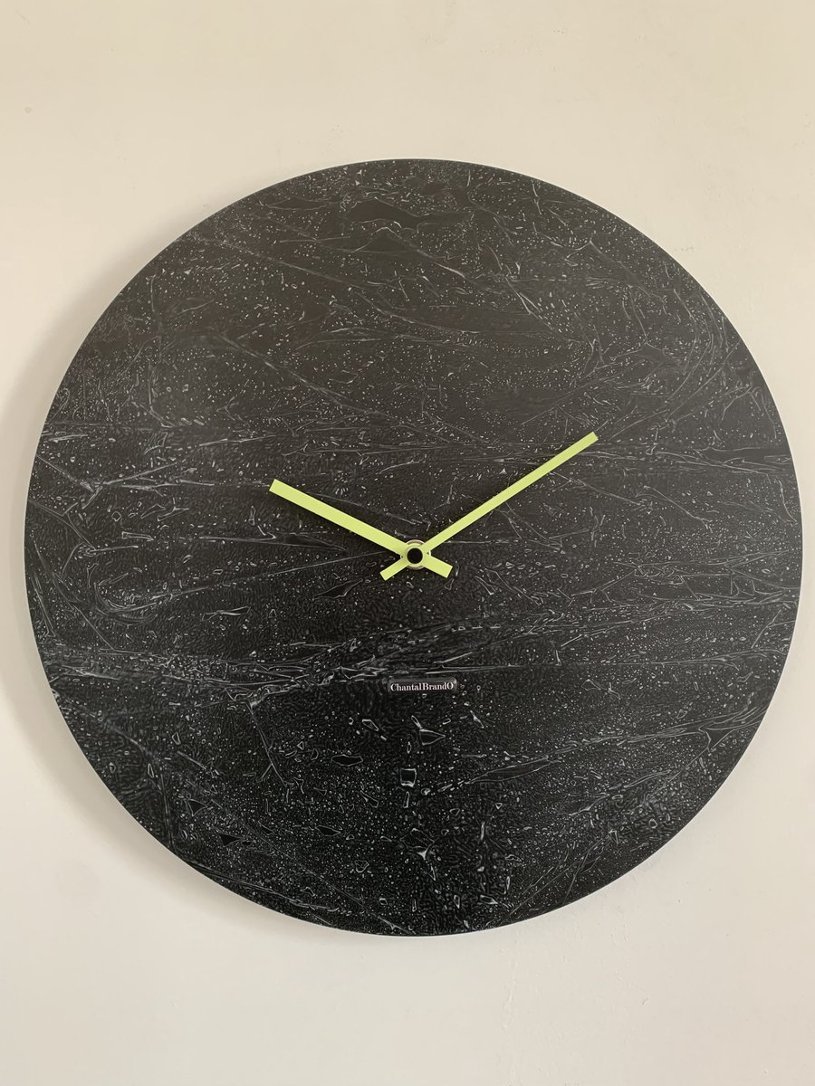 ChantalBrandO Wandklok BRETAGNE BLACK XL Modern Industrieel Design