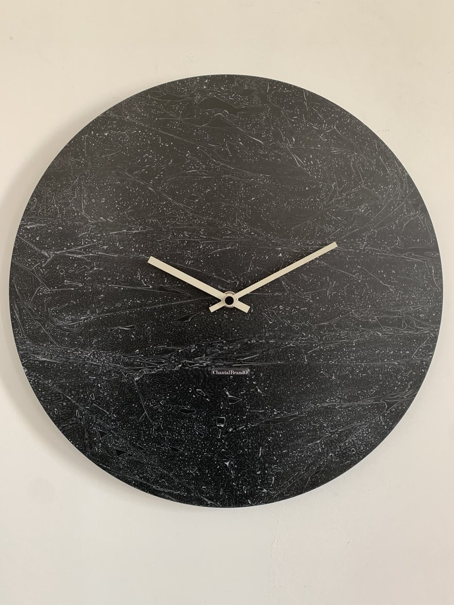 ChantalBrandO Wandklok BRETAGNE BLACK XL Modern Industrieel Design