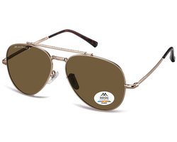Montana Zonnebril Piloot Polarized Goud montuur / Bruin glas MP185A