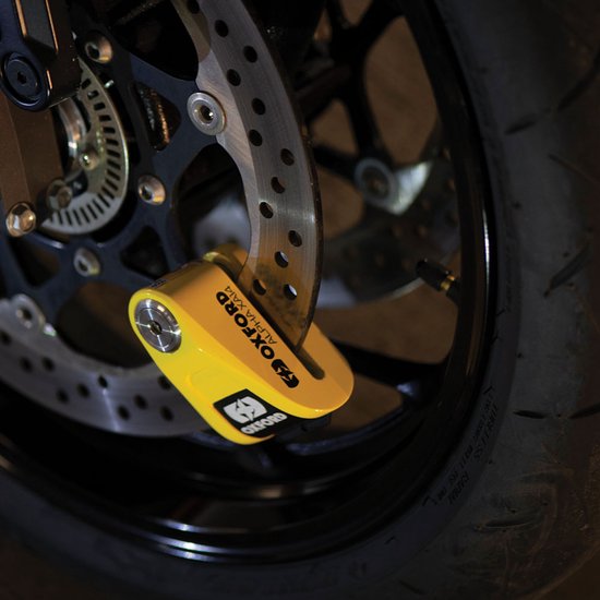 Schijfremslot met Alarm - ART 4 Gekeurd Schijfremslot - Motorslot - Goedgekeurd voor de verzekering - 3 sleutels - Lichtgewicht Remschijf Slot - Met Alarm - Reminderkabel - Geel van MOTO. — afbeelding 5
