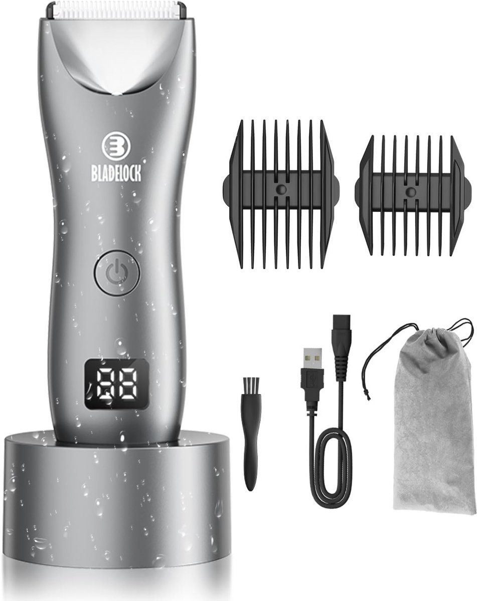 Intiem scheerapparaat voor mannen - Elektrische lichaamshaartrimmer met LED-verlichting en waterdicht ontwerp