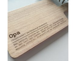 Houten borrelplank opa - Serveerplank - Hapjesplank - Snijplank - Broodplank - Gegraveerd - Persoonlijk cadeau - Uniek cadeau - Vaderdag - Moederdag - Kerstcadeau - Relatiegeschenk - Borrelplank met handvat