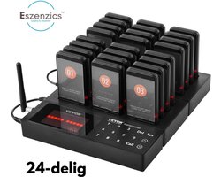 Oproepsysteem P30 - Professioneel - Set 24 st . - Draadloos - Snel Oplaadbaar - Flash/Trillen/Geluid - Bereik tot 500m - Horeca - Restaurant - Buzzer - Pager - Walkie Talkies