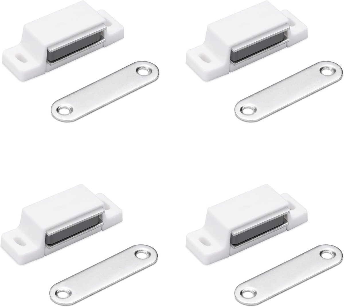 Famanu - Zelfklevende magneetsluiting 14 kg – Magnetische afsluiting voor deuren, kast of lade – Magneetstrips voor meubels – Magneetsnappers
