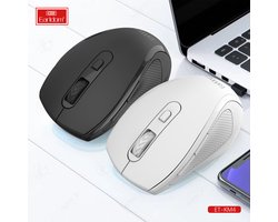 Draadloze Muis/Ergonomic Wireless mous 2.4GHz Anti fingerprint hoge kwaliteit Model ET-KM4 kleur Wit