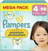 Pampers - Premium Protection - Maat 4 - Mega Pack - 90 Stuks - 9-14 kg