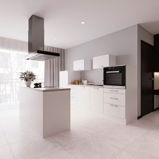 Apollo Kitchens - Cuisine moderne complète - Îlot central - Wit