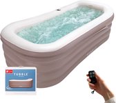 Tubble® Cuzi - Opblaasbaar Bubbelbad voor Volwassenen - 255L - Aanpasbare Bubbels - Opvouwbaar & Compact - Ambient Taupe