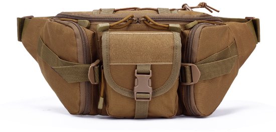 Sac banane - Sac pour téléphone - Sac de poitrine - Sac de sport - Grand sac - Grande pochette - Sacs banane - Grand sac banane - Tassen - Sac de voyage - Sac pochette - Riem réglable - Multifonctionnel - Marron - 25*15*15 cm - Polyester