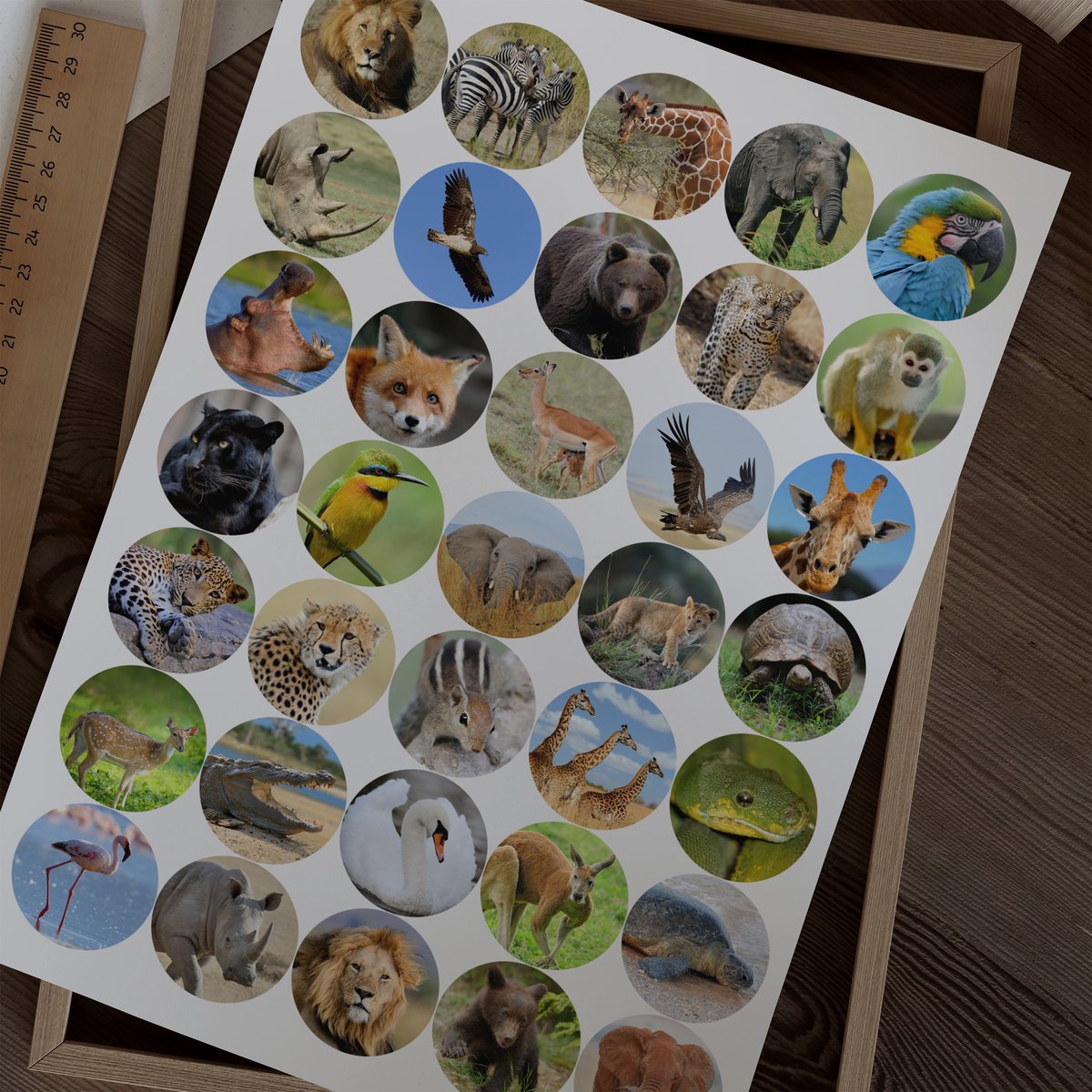 Safari Stickers - 2 Stickervellen - Beloningsstickers Kinderen - Wilde Dieren Stickers — afbeelding 3