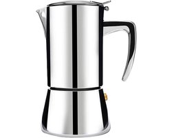 House of Husk Moka Pot Percolator Zwart - 2 Kops – Espresso Koffiemaker – RVS - Espressomaker - Zilver - 200ml