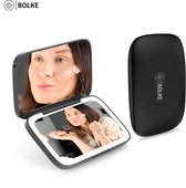 Namalu Compacte spiegel reizen make-up spiegels klein formaat 1x/2x vergrootspiegel zak draagbare spiegel met opbergtas voor vrouwen mannen