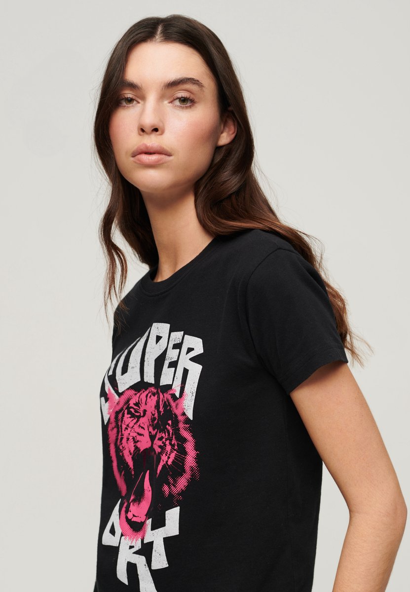Superdry Lo-fi Rock T-shirt met grafische print Dames T-shirts Zwart