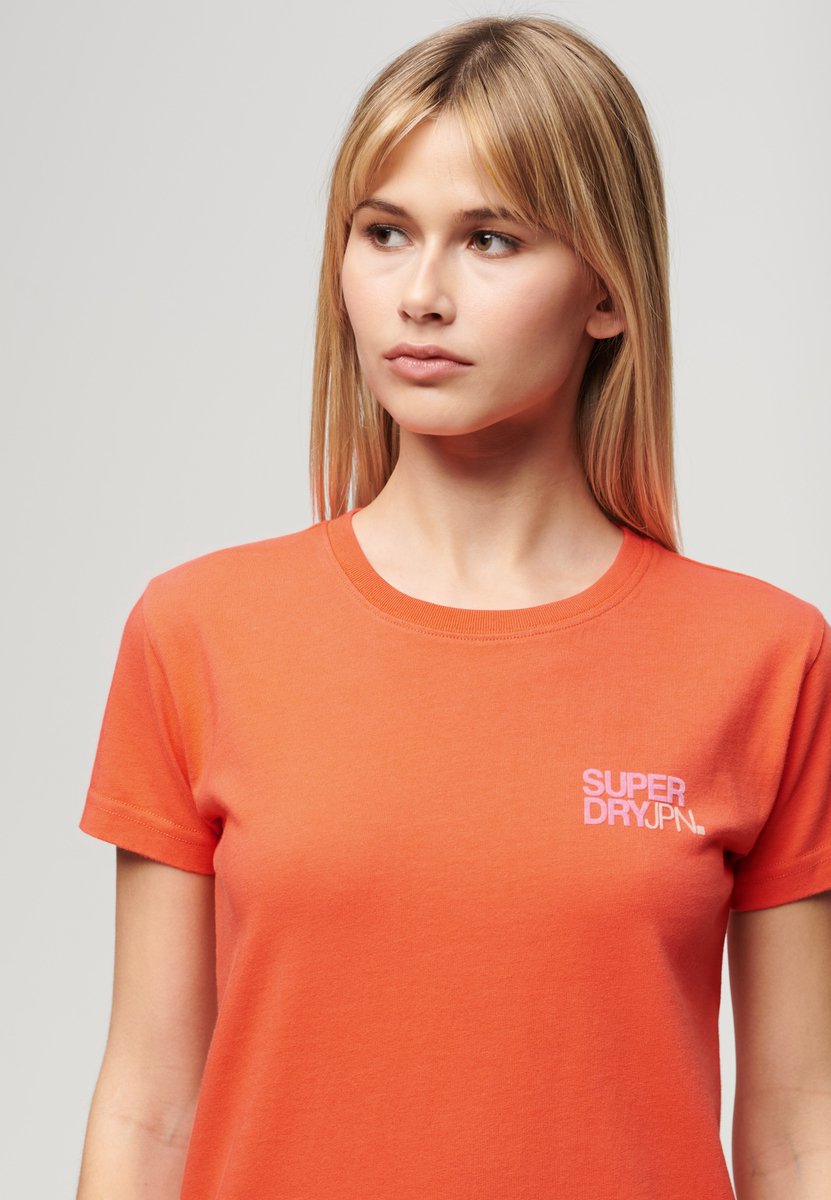 Superdry Aansluitend Sportswear T-shirt met logo Dames T-shirts Koraal