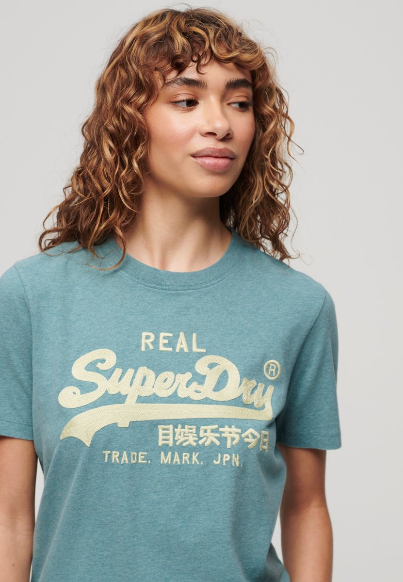 Superdry T-shirt met geborduurd Vintage logo Dames T-shirts Blauw